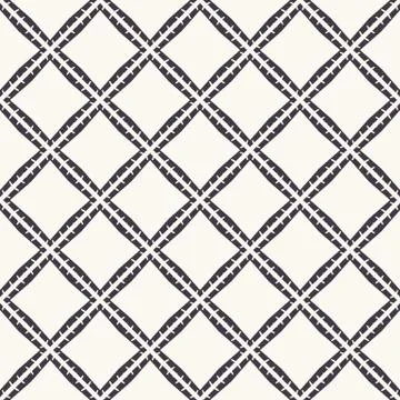 Seamless vector pattern. Hand drawn square lattice grid . Repeating geo Illustrazione stock