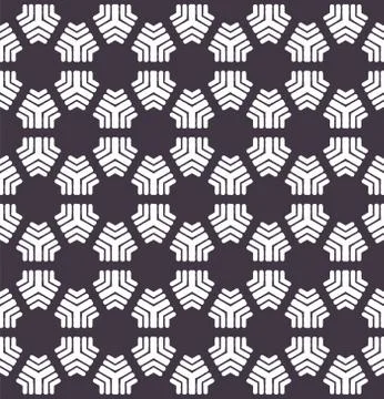 Seamless vector pattern. Hand drawn mosaic tile shapes. Repeating geo floral Stock Illustration