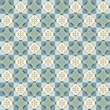 Seamless vector pattern. Hand drawn square geometric mosaic grid. Modern all Stock Illustration