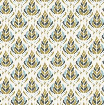 Seamless vector pattern. Hand drawn leaf floral damask. Ornamental baroque all イラスト素材