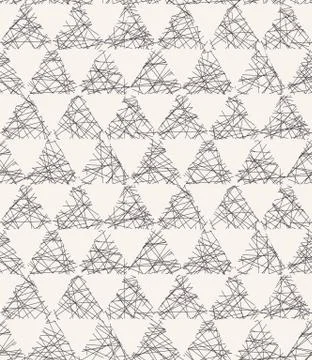 Seamless vector pattern. Hand drawn rough textured triangle. Repeating geo Stock Illustration