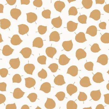 Seamless vector pattern with hand-drawn tree leaves. Illustrazione stock