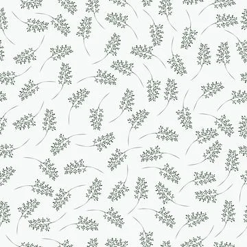 Seamless vector pattern with hand-drawn tree leaves. Stock Illustration