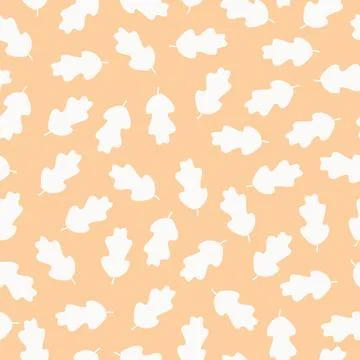 Seamless vector pattern with hand-drawn tree leaves. Stock Illustration