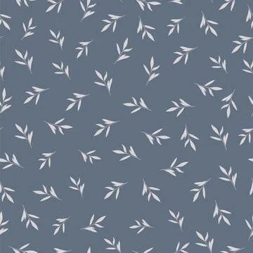 Seamless vector pattern with hand-drawn tree leaves. Stock Illustration