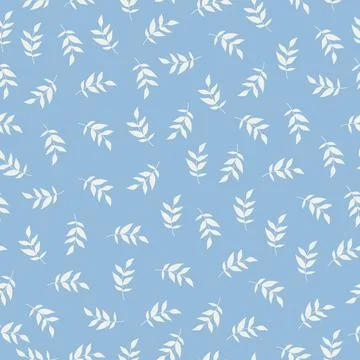 Seamless vector pattern with hand-drawn tree leaves. Stock Illustration