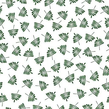 Seamless vector pattern with hand-drawn tree leaves. Stock Illustration
