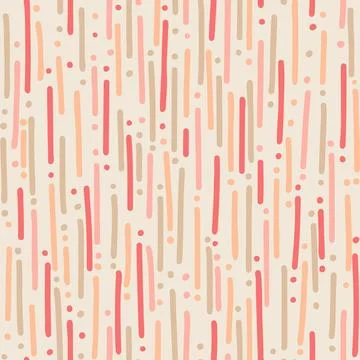 Seamless vector pattern with Hand drawn parallel dashed lines peach pink Stock Illustration