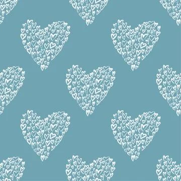 Seamless vector pattern with hearts. Illustrazione stock