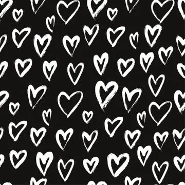 Seamless vector pattern with hearts. Stock Illustration