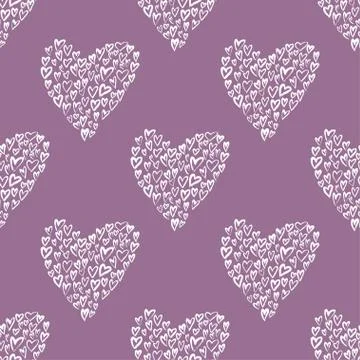 Seamless vector pattern with hearts. Stock Illustration