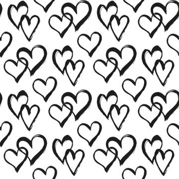 Seamless vector pattern with hearts. Illustrazione stock