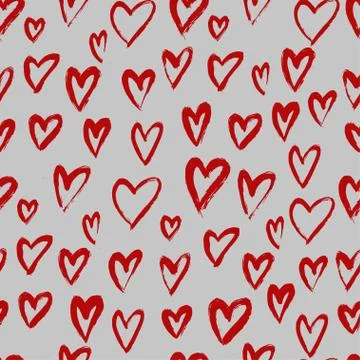 Seamless vector pattern with hearts. Stock Illustration