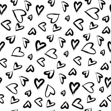Seamless vector pattern with hearts. Stock Illustration