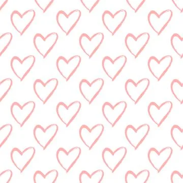 Seamless vector pattern with hearts. Stock Illustration