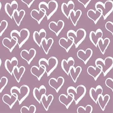 Seamless vector pattern with hearts. Stock Illustration