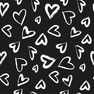 Seamless vector pattern with hearts. Stock Illustration