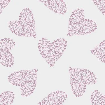 Seamless vector pattern with hearts. Illustrazione stock