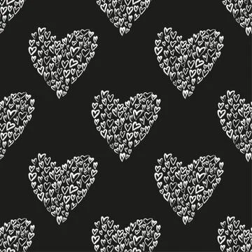 Seamless vector pattern with hearts. Stock Illustration