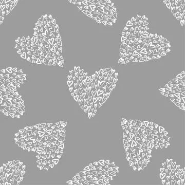 Seamless vector pattern with hearts. Illustrazione stock