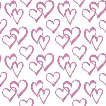 Seamless vector pattern with hearts. Illustrazione stock