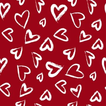 Seamless vector pattern with hearts. Stock Illustration