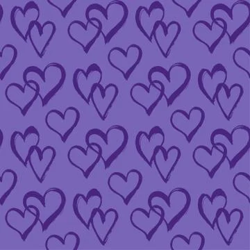 Seamless vector pattern with hearts. Illustrazione stock
