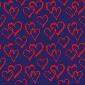 Seamless vector pattern with hearts. Stock Illustration