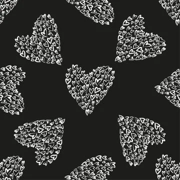Seamless vector pattern with hearts. Stock Illustration