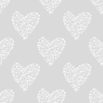 Seamless vector pattern with hearts. Stock Illustration