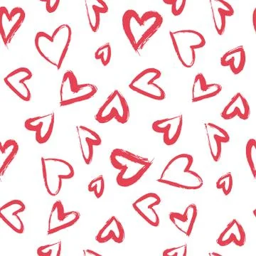 Seamless vector pattern with hearts. Stock Illustration