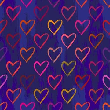 Seamless vector pattern with hearts. Stock Illustration