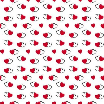 Seamless vector pattern with hearts Stock Illustration