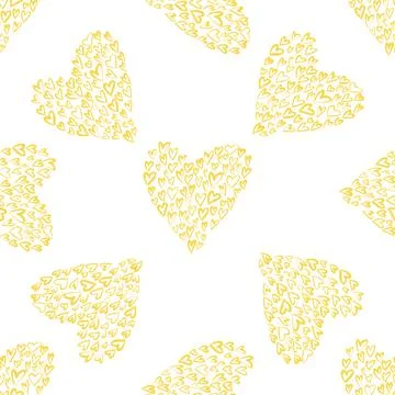 Seamless vector pattern with hearts. Stock Illustration
