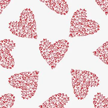 Seamless vector pattern with hearts. Illustrazione stock