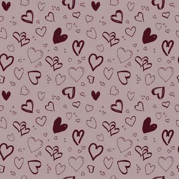 Seamless vector pattern with hearts. Red and pink pattern for fabrics, wrapping  Stock Illustration