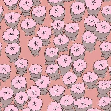 Seamless vector pattern herbal inflorescences. Stock Illustration