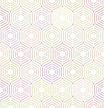 Seamless Vector Pattern With Hexagonal Dotted Shapes Stock Illustration