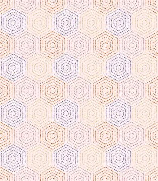 Seamless Vector Pattern With Hexagonal Dotted Shapes 스톡 일러스트