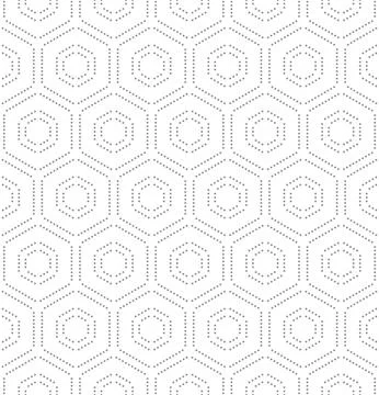 Seamless Vector Pattern With Hexagonal Dotted Shapes Stock Illustration