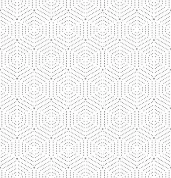 Seamless Vector Pattern With Hexagonal Dotted Shapes 스톡 일러스트
