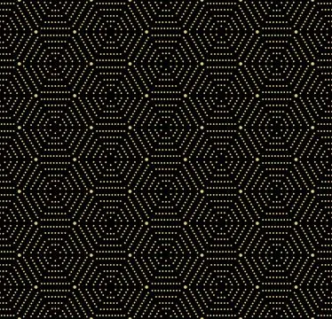 Seamless Vector Pattern With Hexagonal Dotted Shapes Stockillustratie