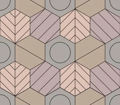 Seamless Vector Pattern of Hexagons in Shades of Gray Stock Illustration