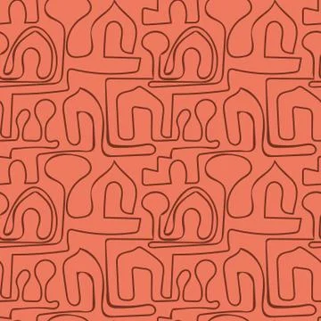 Seamless vector pattern with houses and trees Illustrazione stock