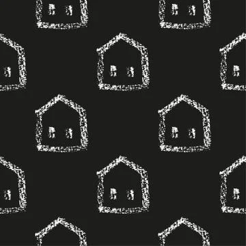 Seamless vector pattern with houses. Illustrazione stock