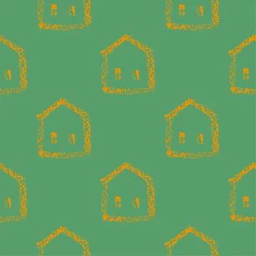 Seamless vector pattern with houses. Stock Illustration