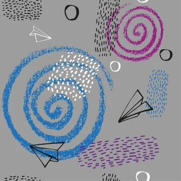 Seamless vector pattern with houses. Stock Illustration