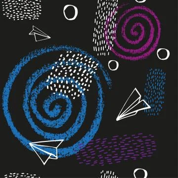 Seamless vector pattern with houses. Stock Illustration