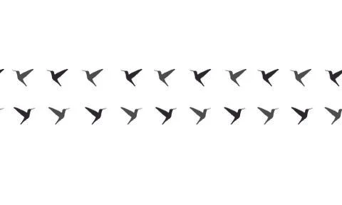 Seamless vector pattern. Hummingbird silhouette. Located in the middle. Vecto Stock Illustration