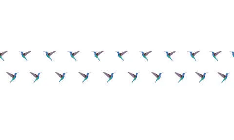 Seamless vector pattern. Hummingbird silhouette. Located in the middle. Vecto Stock Illustration